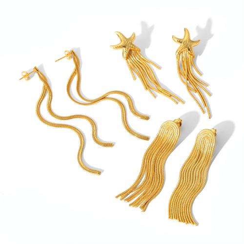 Fringe pendientes de la manera, acero inoxidable 304, Joyería & diverso tamaño para la opción & para mujer, más colores para la opción, Vendido por Par