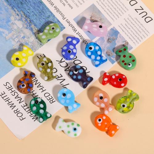 Animal Lampwork Beads, Fish, DIY, more colors for choice, 20x12mm, Sold By PC