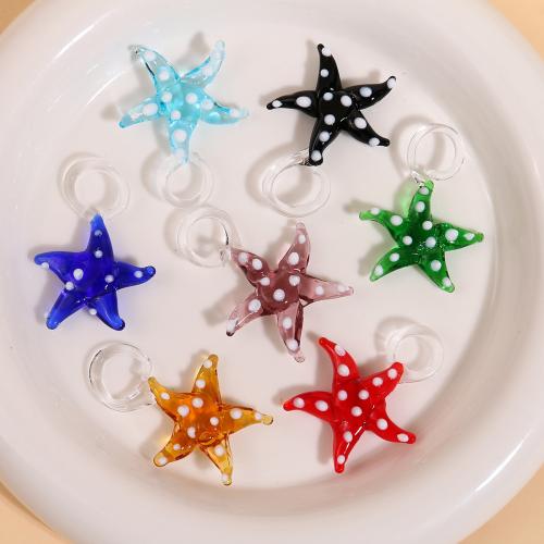 Fashion Lampwork Pendants, Starfish, DIY, more colors for choice, 35x30mm, Sold By PC