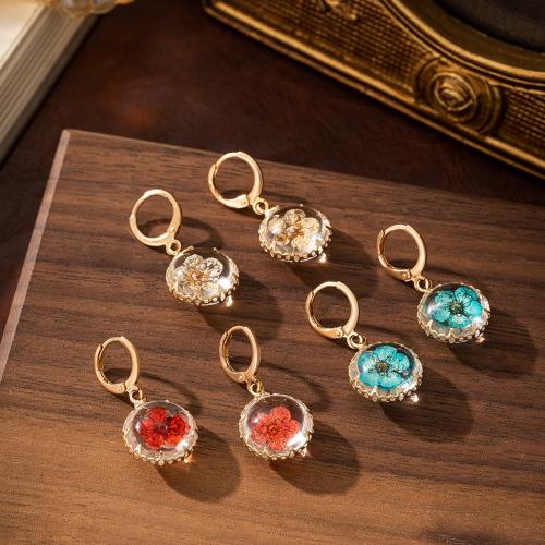 Huggie Hoop Drop Earring, Brass, with Glass, gold color plated, for woman, more colors for choice, nickel, lead & cadmium free, Sold By Pair