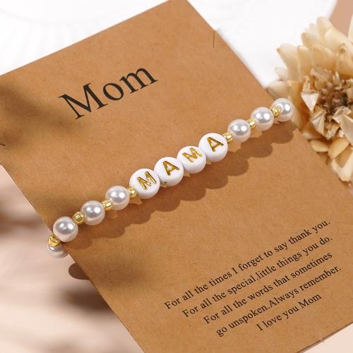 Plastic Pearl Bracelet with Paper for woman Length 17.5 cm Sold By PC