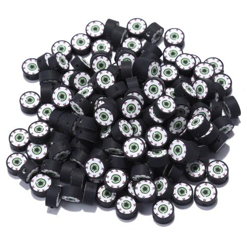 Perles en argile polymère, argile de polymère, DIY, noire, 4.60x9.60mm, Trou:Environ 1.5mm, 100PC/sac, Vendu par sac