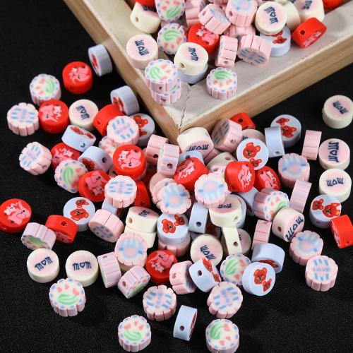 Polymer Clay Beads, DIY, mixed colors, 4.50x9.50mm, Hole:Approx 1.5mm, 100PCs/Bag, Sold By Bag