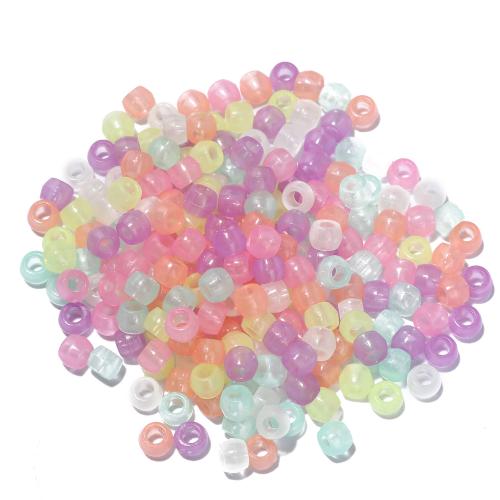 Plastic Beads, DIY & luminated, mixed colors, 6x8.10mm, Hole:Approx 3.5mm, 100PCs/Bag, Sold By Bag