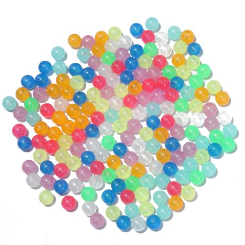 Plastic Beads, DIY & luminated, mixed colors, 8mm, Hole:Approx 1.2mm, 100PCs/Bag, Sold By Bag