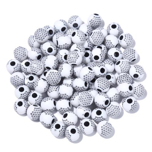 Acrylic Jewelry Beads, Round, DIY, more colors for choice, 10.40x11.30mm, Hole:Approx 3.5mm, 50PCs/Bag, Sold By Bag