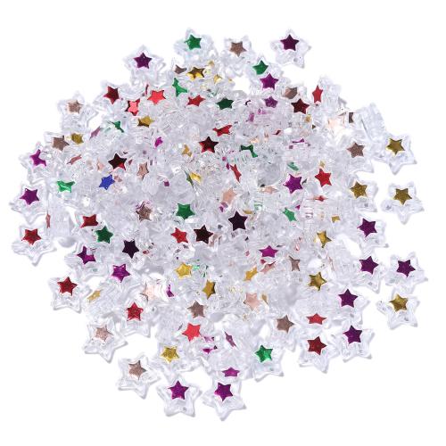 Granos de acrílico de la joyería, Estrella, Bricolaje, más colores para la opción, 5x11mm, agujero:aproximado 1.4mm, 100PCs/Bolsa, Vendido por Bolsa