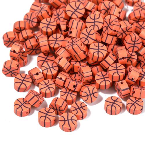 Polymer Clay Beads, DIY, orange, 9.50x4.50mm, Hole:Approx 1.5mm, 100PCs/Bag, Sold By Bag