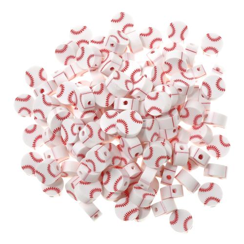 Perles en argile polymère, argile de polymère, DIY, blanc, 9.50x4.60mm, Trou:Environ 1.5mm, 100PC/sac, Vendu par sac