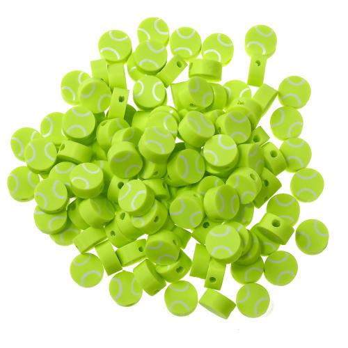 Perles en argile polymère, argile de polymère, DIY, vert, 9.80x4.50mm, Trou:Environ 1.5mm, 100PC/sac, Vendu par sac