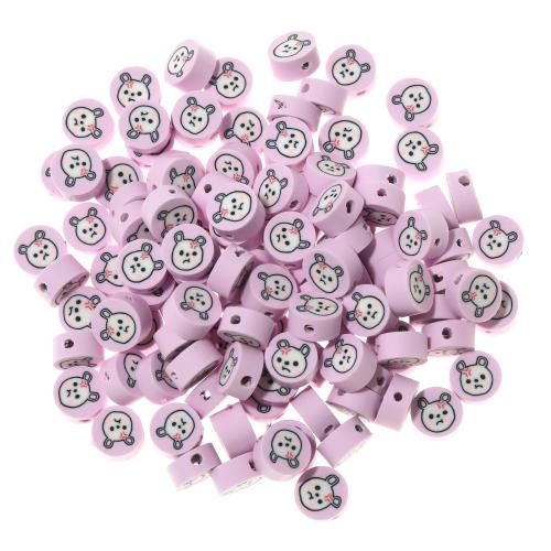 Polimero-Clay-Beads, argilla polimero, DIY, viola, 9.80x4.50mm, Foro:Appross. 1.5mm, 100PC/borsa, Venduto da borsa