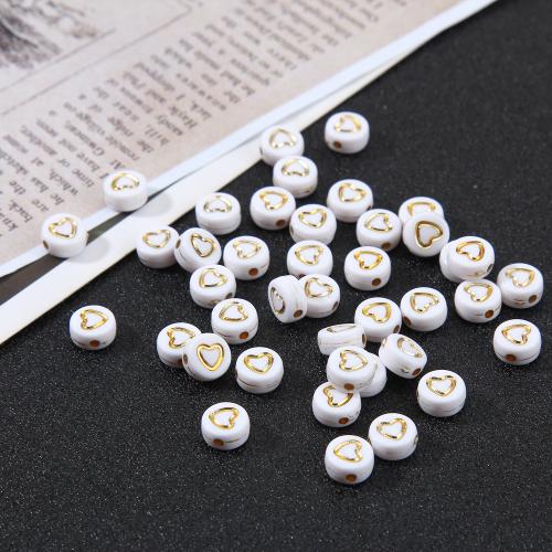 Granos de acrílico de la joyería, Bricolaje, Blanco, 4x7mm, agujero:aproximado 1.2mm, 100PCs/Bolsa, Vendido por Bolsa