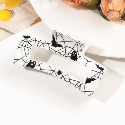 Hair Claw Clips Plastic Square handmade Halloween Design & for woman & hollow Sold By PC