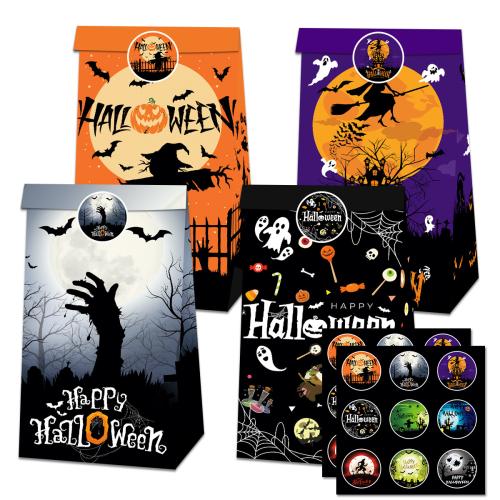 Paper Halloween Ornaments, printing, Halloween Design & mixed pattern & DIY, 12PCs/Set, Sold By Set