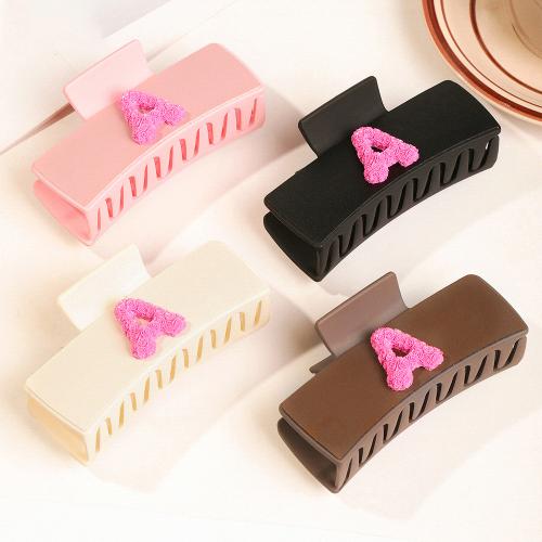 Hair Claw Clips, PU Leather, Square, handmade, different designs for choice & for woman, more colors for choice, Sold By PC