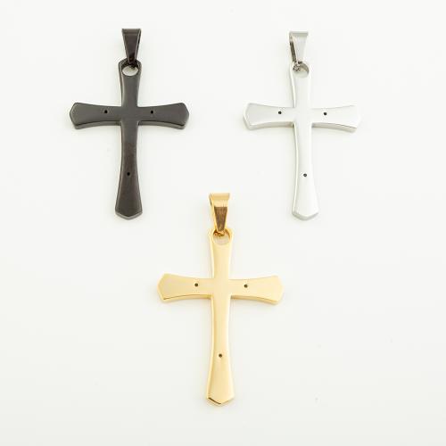 Stainless Steel Cross Pendants, 304 Stainless Steel, Vacuum Ion Plating, DIY, more colors for choice, 42x29mm, Hole:Approx 4mm, Sold By PC