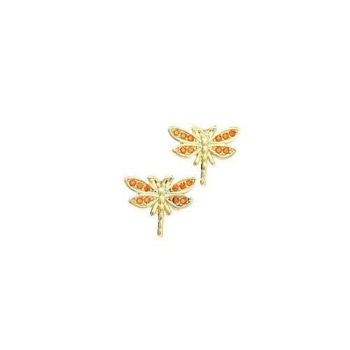 Cubic Zirconia Micro Pave Brass Earring, Butterfly, plated, micro pave cubic zirconia & for woman, gold, Sold By Pair