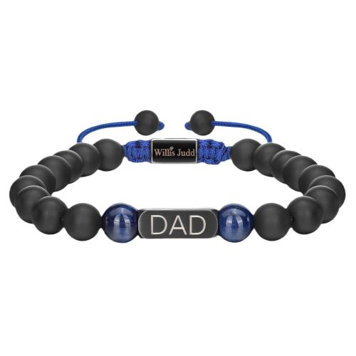 Pulsera de Acero Inoxidable, acero inoxidable 304, con Piedra Abrazine & cordón poliéster & Ojo de tigre, hecho a mano, diferentes estilos para la opción & para hombre, más colores para la opción, longitud:aproximado 16 cm, Vendido por UD