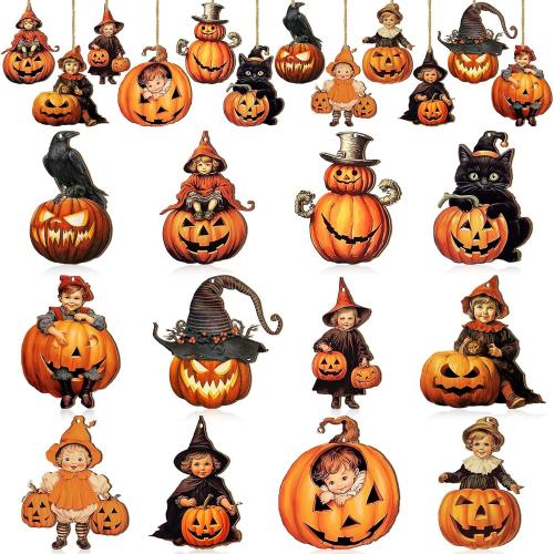 Wood Halloween Ornaments Halloween Design  Sold By Set