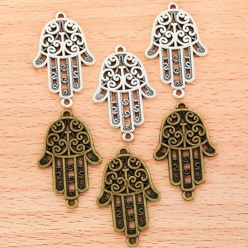 Tibetan Style main pendentifs, alliage de zinc, Placage, DIY & boucle de 1/1, plus de couleurs à choisir, 37x24mm, Vendu par PC