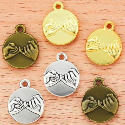 Tibetan Style Pendants, Round, plated, DIY, more colors for choice, 18x14mm, Sold By PC