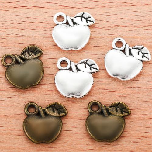 Zinc Alloy fruits forme pendentifs, alliage de zinc, pomme, Placage, DIY, plus de couleurs à choisir, 11x11mm, Vendu par PC