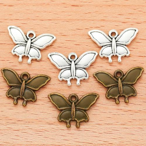 Tibetan Style Animal Pendants, Butterfly, plated, DIY, more colors for choice, 19x13mm, Sold By PC