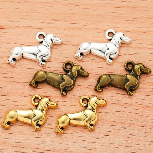 Pendentifs animaux en alliage de zinc, chien, Placage, DIY, plus de couleurs à choisir, 22x13mm, Vendu par PC