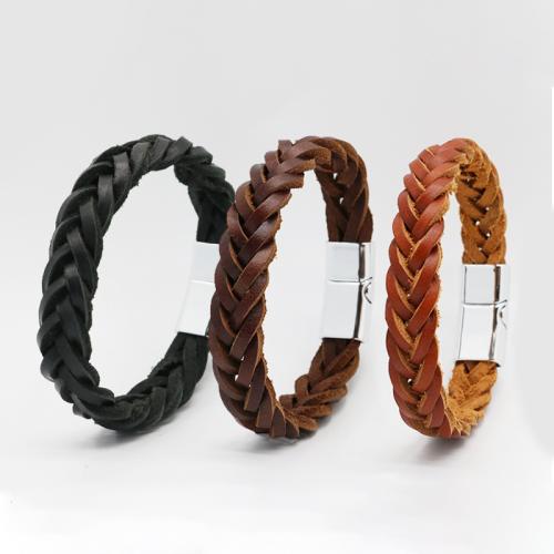 PU Leather Cord Bracelets, Tibetan Style, with Magnet & PU Leather, plated, Unisex, more colors for choice, nickel, lead & cadmium free, Length:21 cm, Sold By PC