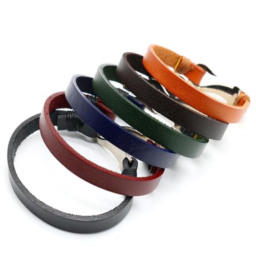 PU Leather Cord Bracelets, Tibetan Style, with PU Leather, plated, Unisex, more colors for choice, nickel, lead & cadmium free, Length:20 cm, Sold By PC