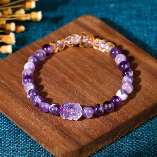 Amethyst Bracelet, handmade, folk style & for woman, Length:Approx 6-8 Inch, Sold By PC