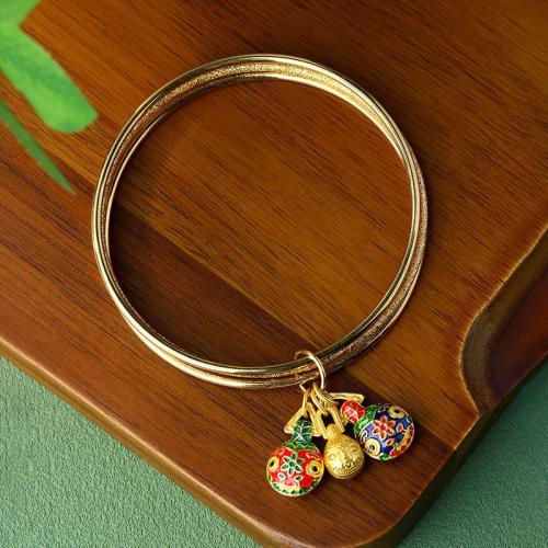 Brass Bangle, Monster, gold color plated, vintage & for woman & enamel, Inner Diameter:Approx 62mm, Sold By PC