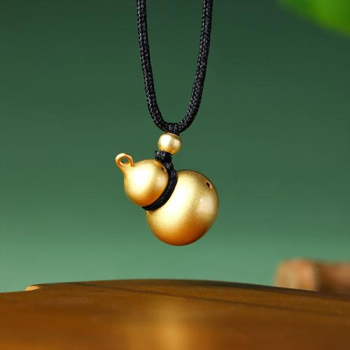 Zinc Alloy Necklace with Polyester Cord Calabash gold color plated vintage & Unisex Length Approx 16-20 Inch Sold By PC