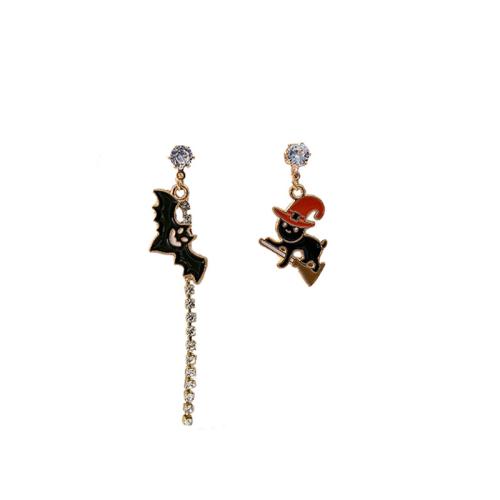 Nieuwe Hot Halloween sieraden en Decor, Zinc Alloy, Halloween ontwerp & mode sieraden & verschillende stijlen voor de keuze & voor vrouw & glazuur, Verkocht door pair