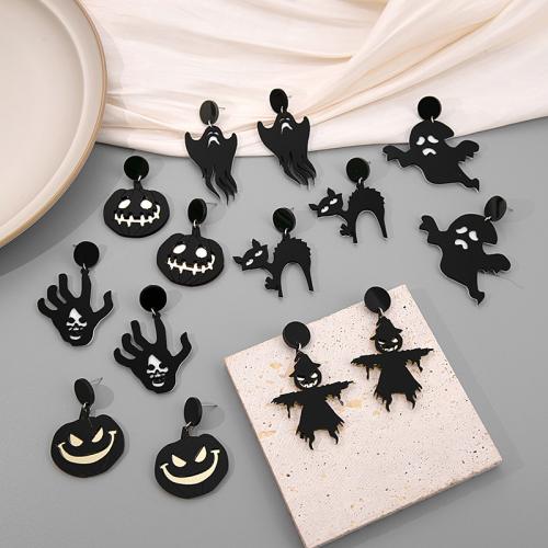 New Hot Halloween Jóias e Decoração, acrilico, Design de Halloween & joias de moda & Vario tipos a sua escolha & para mulher, preto, vendido por par