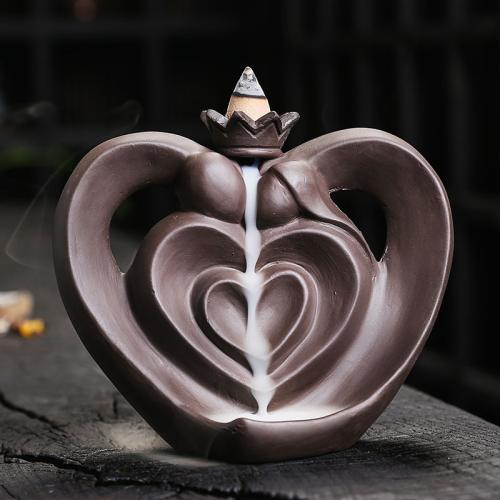 Backflow Incense Burner Purple Clay half handmade for home and office & durable Sold By PC