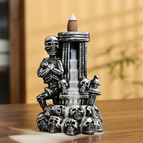 Backflow Incense Burner, Resin, half handmade, for home and office & durable, 89x82x130mm, Sold By PC