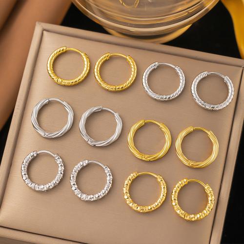 Stainless Steel Huggie Hoop Earring, 304 Stainless Steel, fashion jewelry & different styles for choice & for woman, more colors for choice, inside diameter 12mm, diameter of wire 2.5mm, Sold By Pair