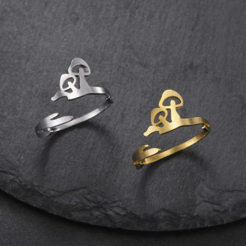 Stainless Steel Finger Ring, 304 Stainless Steel, mushroom, fashion jewelry & Unisex, more colors for choice, Sold By PC