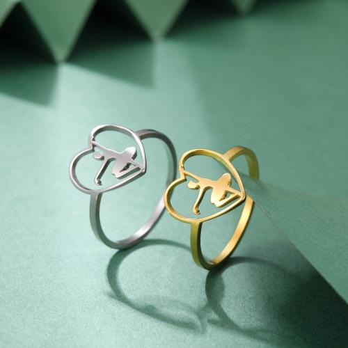 Stainless Steel Finger Ring 304 Stainless Steel Heart fashion jewelry & for woman Sold By PC