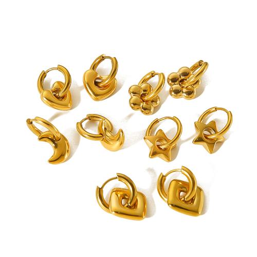 Huggie Anneau d'oreille, Acier inoxydable 304, Forme différente pour le choix & bijoux de mode & pour femme, plus de couleurs à choisir, Vendu par paire