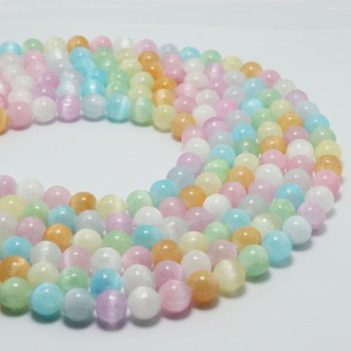 Gemstone Jewelry Beads, Gypsum Stone, Round, DIY & different size for choice, mixed colors, Sold Per Approx 38 cm Strand