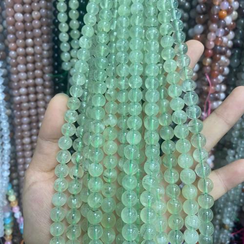 Gemstone Jewelry Beads, Natural Prehnite, Round, DIY & different size for choice, green, Sold Per Approx 38 cm Strand