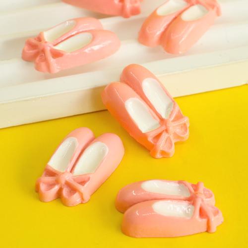 Mobile Phone DIY Decoration, Resin, Shoes, epoxy gel, pink, 24x15x6mm, Approx 100Pairs/Bag, Sold By Bag