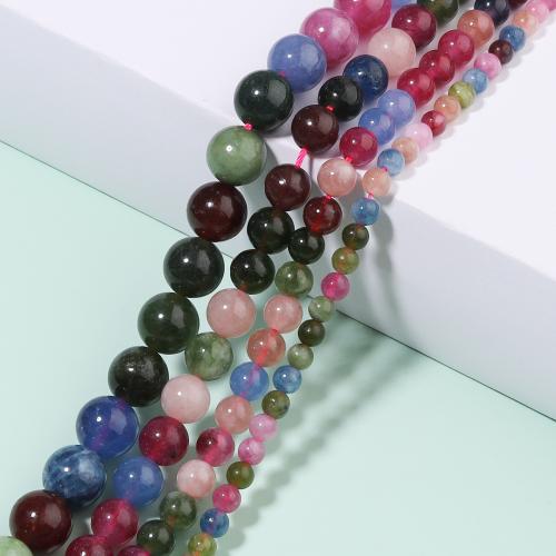 Gemstone Jewelry Beads, Tourmaline, Round, DIY & different size for choice, more colors for choice, Sold By Strand