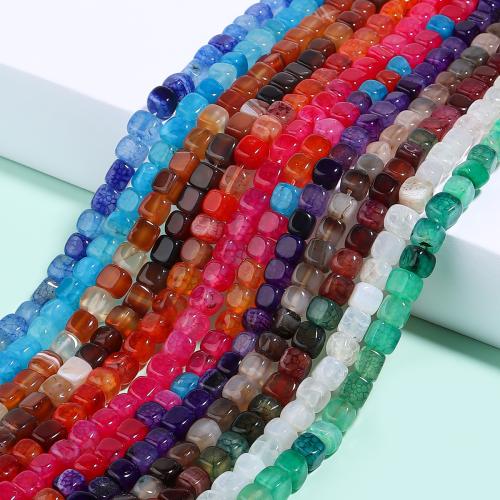 Agate Beads, Square, DIY, more colors for choice, 8mm, 48PCs/Strand, Sold By Strand