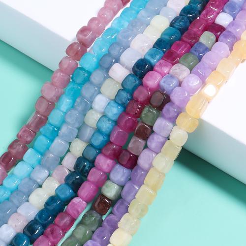 Gemstone Jewelry Beads, Natural Stone, Square, DIY & different materials for choice, more colors for choice, 8mm, 50PCs/Strand, Sold By Strand