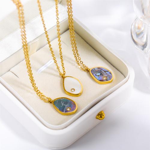 Stainless Steel Jewelry Necklace, 304 Stainless Steel, gold color plated, different materials for choice & for woman, more colors for choice, Length:44 cm, Sold By PC