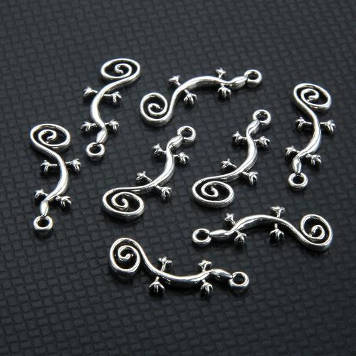 Zink Alloy Animal Hängen, Ödla, silver pläterad, DIY, silver, nickel, bly och kadmium gratis, 29x10mm, 10PC/Bag, Säljs av Bag