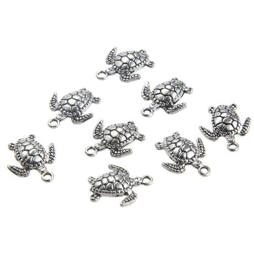 Zinc Alloy Animal Pendants Turtle silver color plated DIY silver color nickel lead & cadmium free Sold By Bag